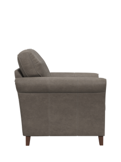 John Lewis Charlotte II Leather Armchair, Dark Leg, Demetra Grey