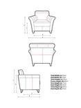 John Lewis Charlotte II Leather Armchair, Light Leg, Demetra Grey