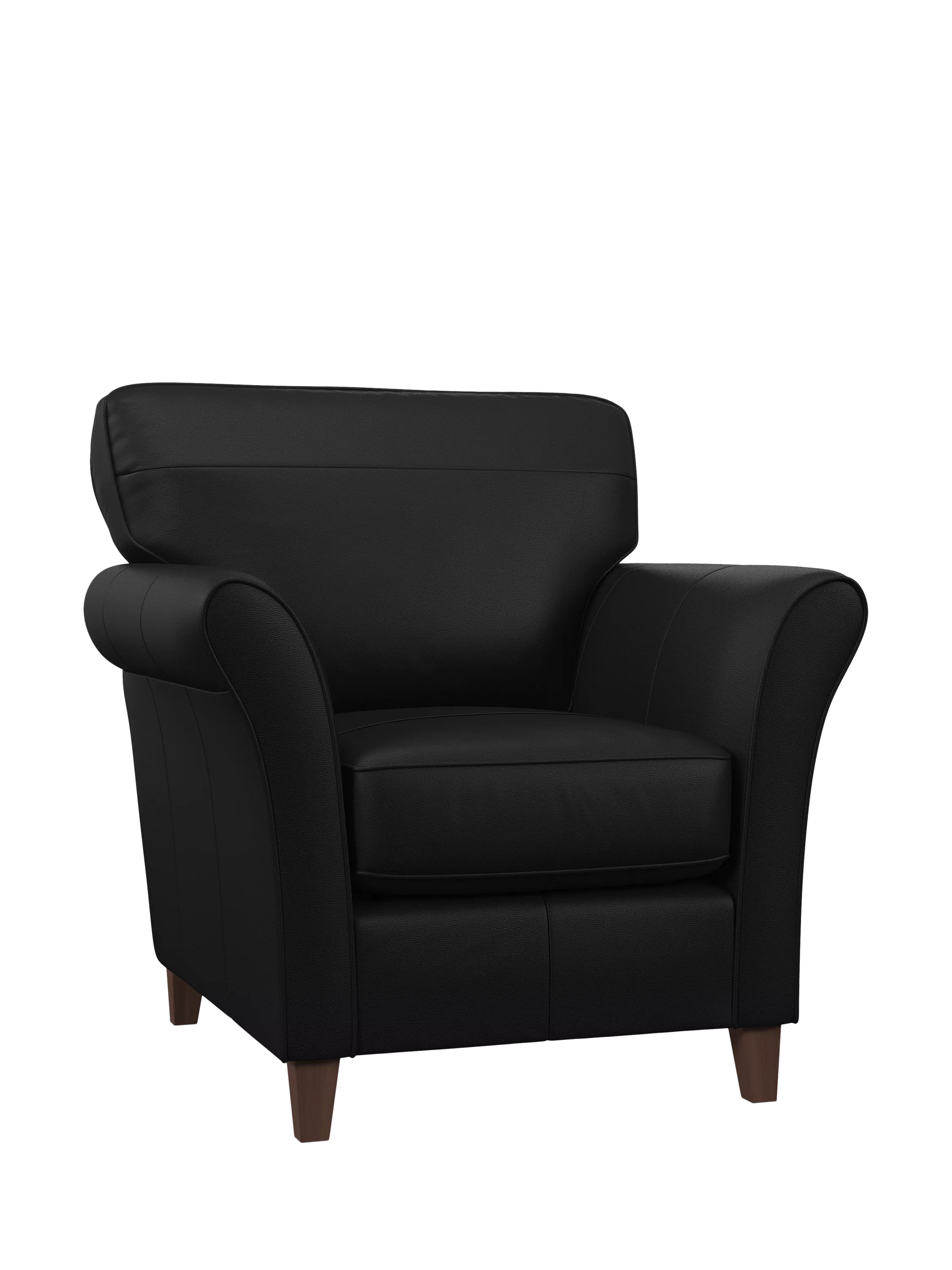 John Lewis Charlotte II Leather Armchair, Dark Leg