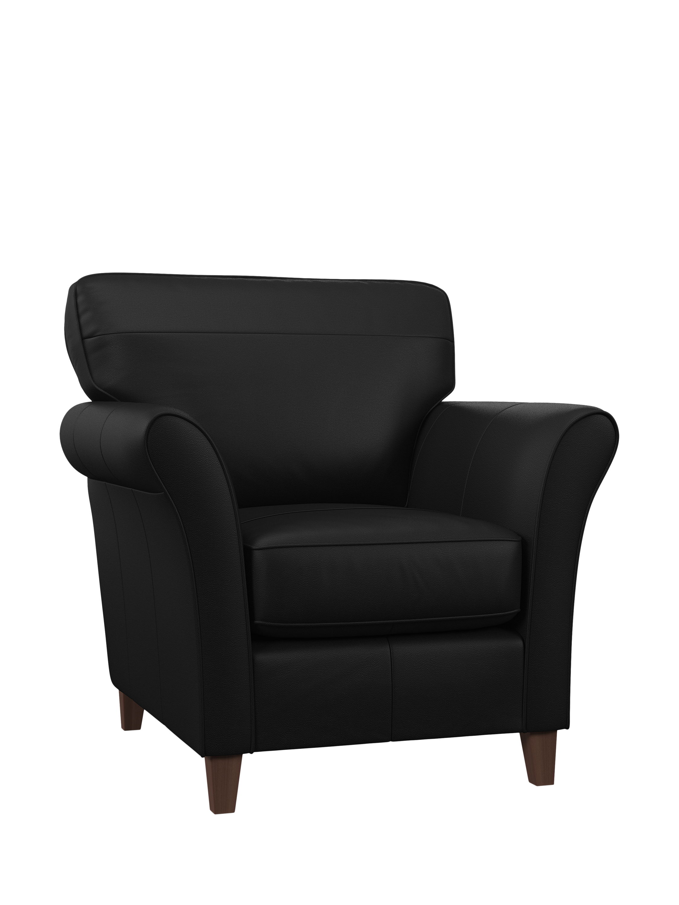 Charlotte II Range, John Lewis Charlotte II Leather Armchair, Dark Leg, Matt Black