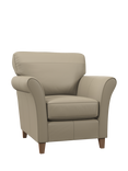 John Lewis Charlotte II Leather Armchair, Light Leg, Matt Pearl