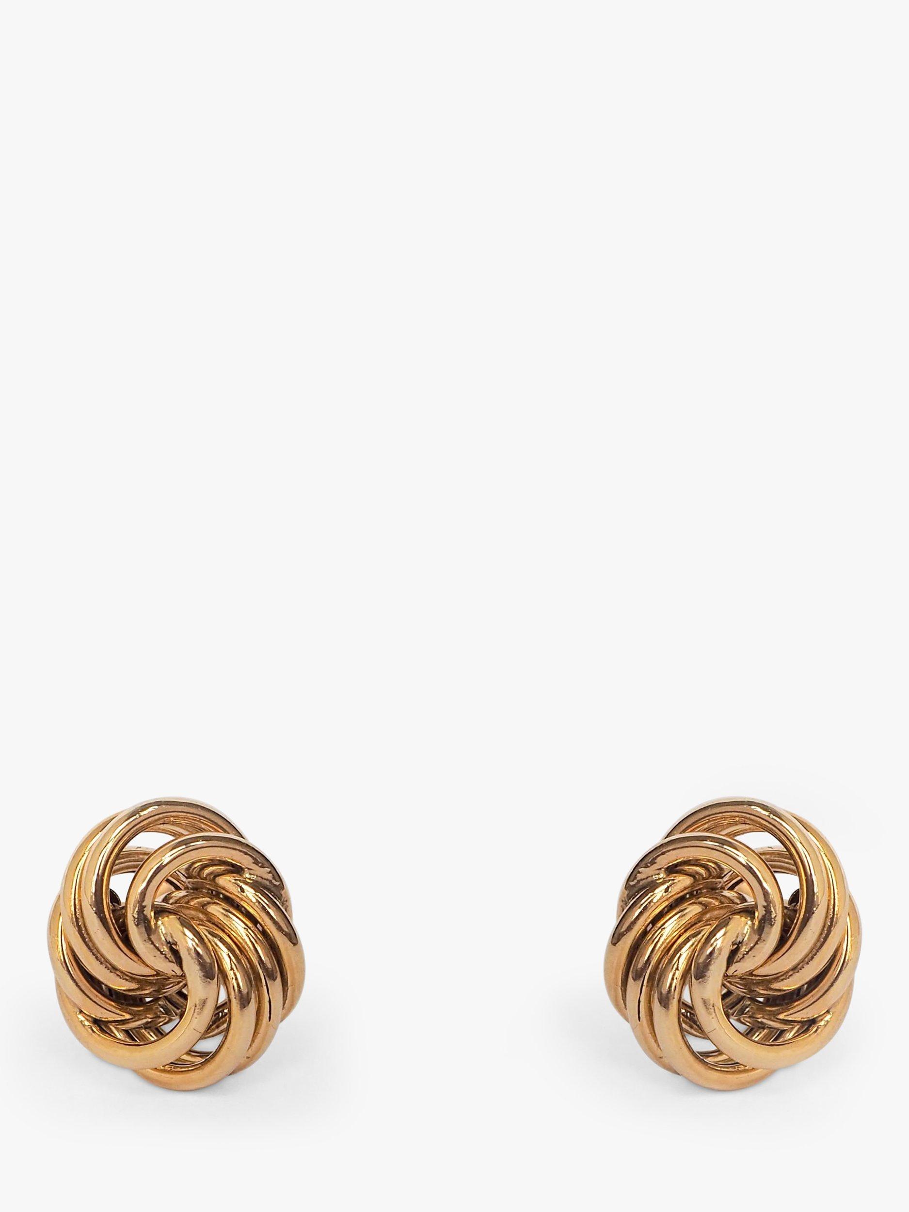L & T Heirlooms Pre-Loved 9ct Yellow Gold Knot Stud Earrings