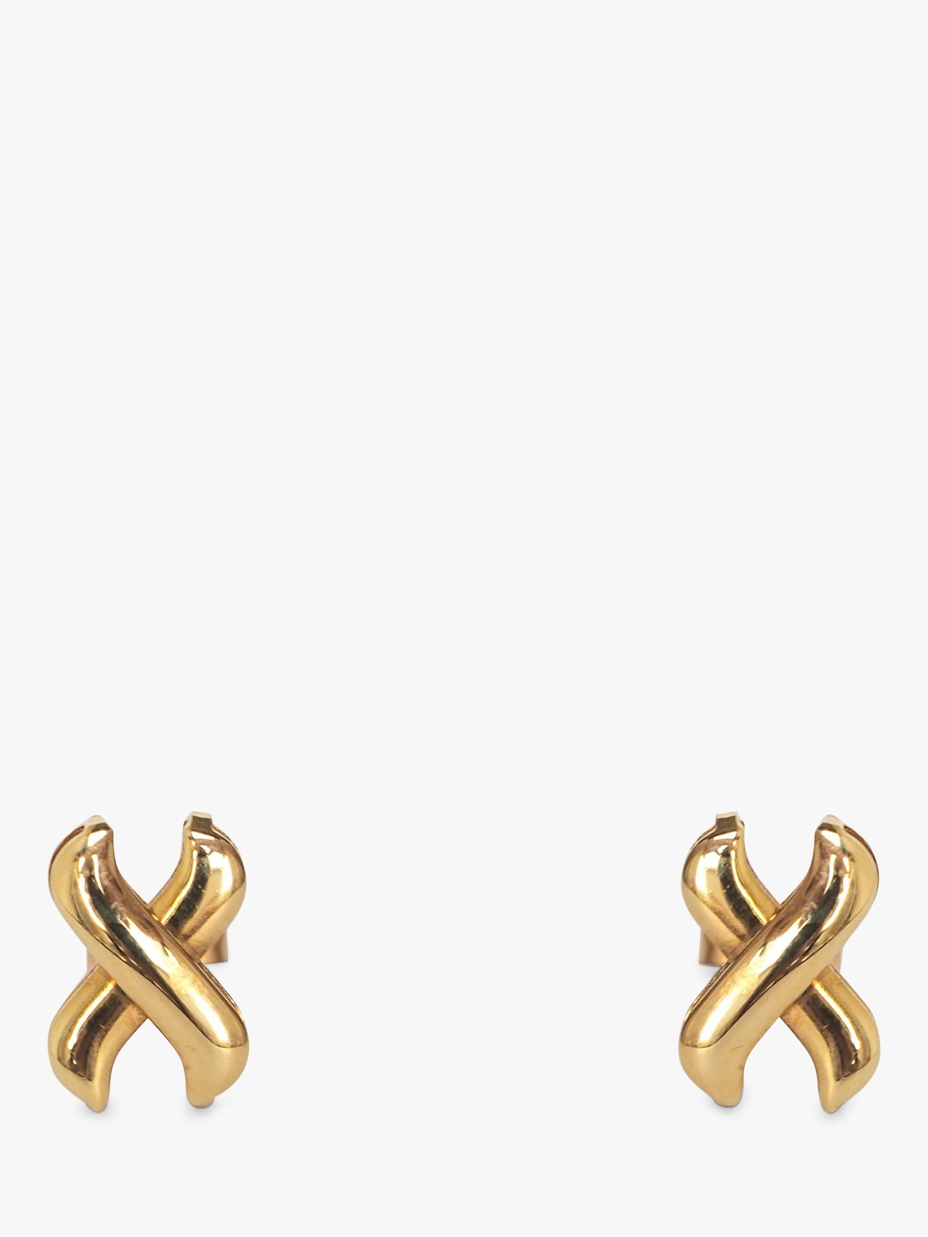 L & T Heirlooms Pre-Loved 9ct Yellow Gold Kiss Stud Earrings