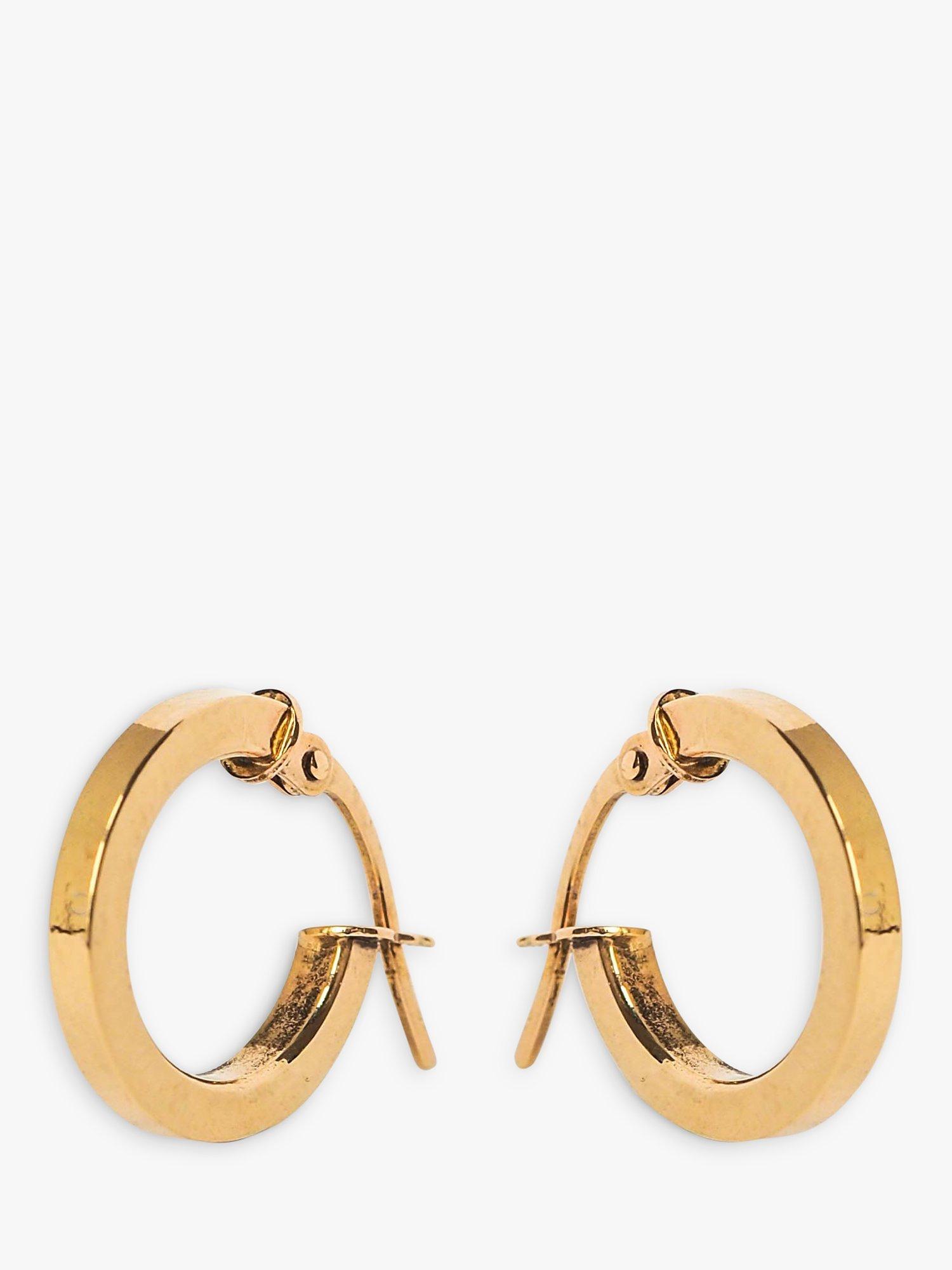L & T Heirlooms Pre-Loved 9ct Yellow Gold Hoop Earrings, Gold