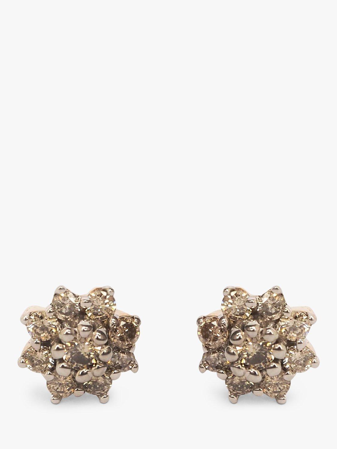 L & T Heirlooms Pre-Loved 9ct Yellow Gold Diamond Stud Earrings, Gold
