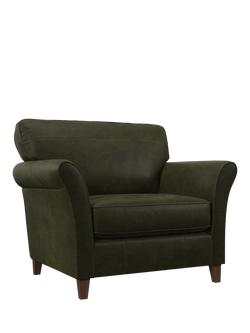 John Lewis Charlotte II Leather Snuggler, Dark Leg, Demetra Green