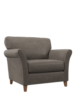 John Lewis Charlotte II Leather Snuggler, Light Leg, Demetra Grey