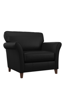 John Lewis Charlotte II Leather Snuggler, Dark Leg, Matt Black