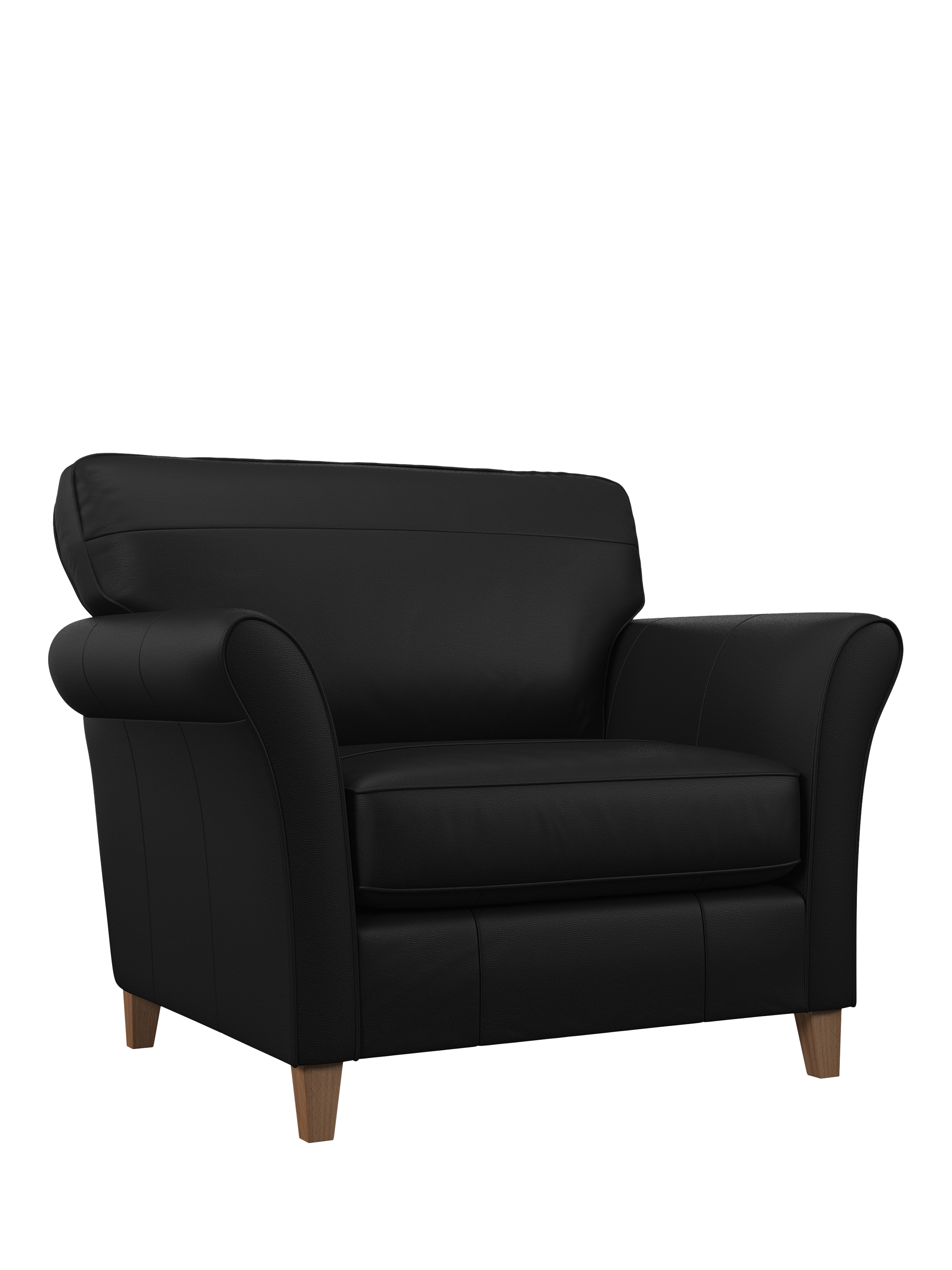 Charlotte II Range, John Lewis Charlotte II Leather Snuggler, Light Leg, Matt Black