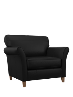 John Lewis Charlotte II Leather Snuggler, Light Leg, Matt Black