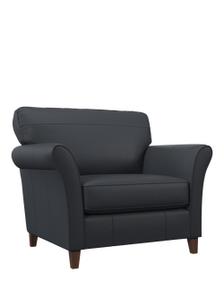 John Lewis Charlotte II Leather Snuggler, Dark Leg, Matt Navy