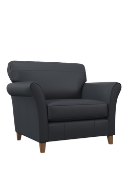 John Lewis Charlotte II Leather Snuggler, Light Leg, Matt Navy