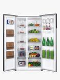 Hoover H-FRIDGE 500 HHSBSO6174XWDK Freestanding  60/40 American Style Fridge Freezer, Stainless Steel