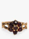 L & T Heirlooms Pre-Loved 9ct Yellow Gold Garnet Cluster Ring, Dated Circa 1980