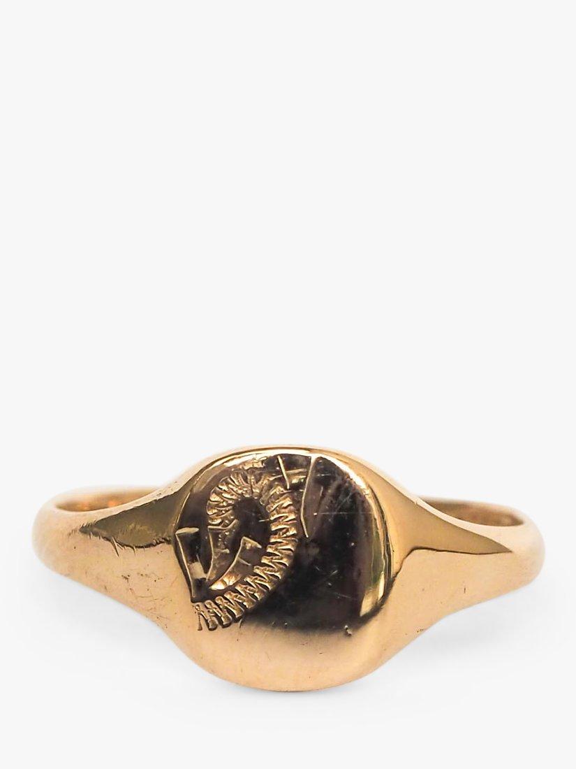L & T Heirlooms Pre-Loved 9ct Yellow Gold Oval Signet Ring, dated Circa 1989, Gold