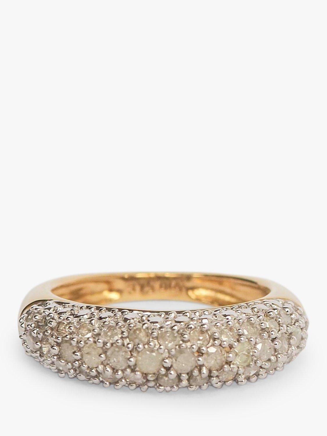 L & T Heirlooms Pre-Loved 9ct Yellow Gold Diamond Boat Ring, Gold