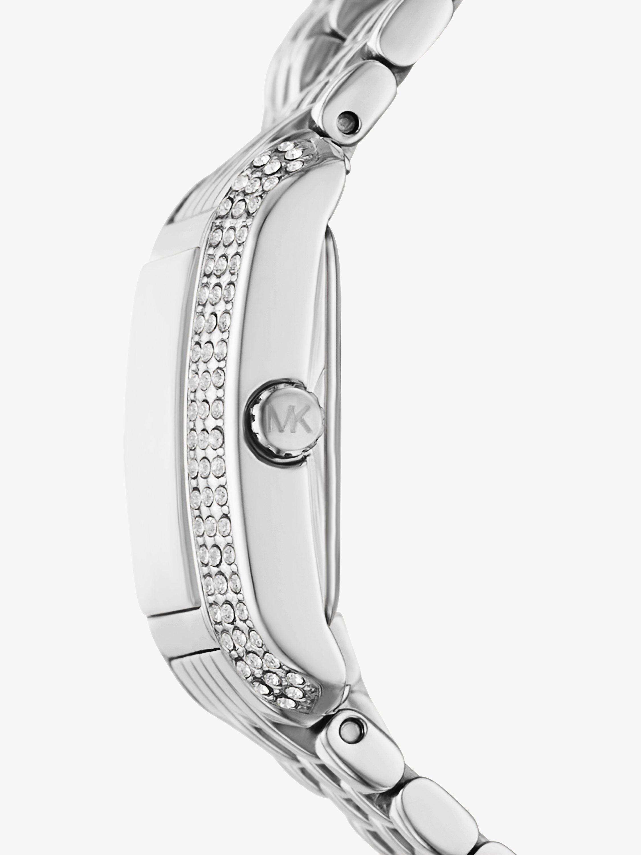 Product image 2 of 4, which shows Michael Kors Women's Emery Crystal Double Wrap Bracelet Strap Watch, Silver MK4834