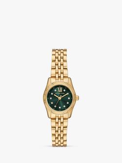 Michael Kors Women's Lexington Crystal Bracelet Strap Watch, Gold/Green