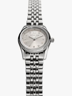 Michael Kors Women's Lexington Crystal Bracelet Strap Watch - view 2, Silver