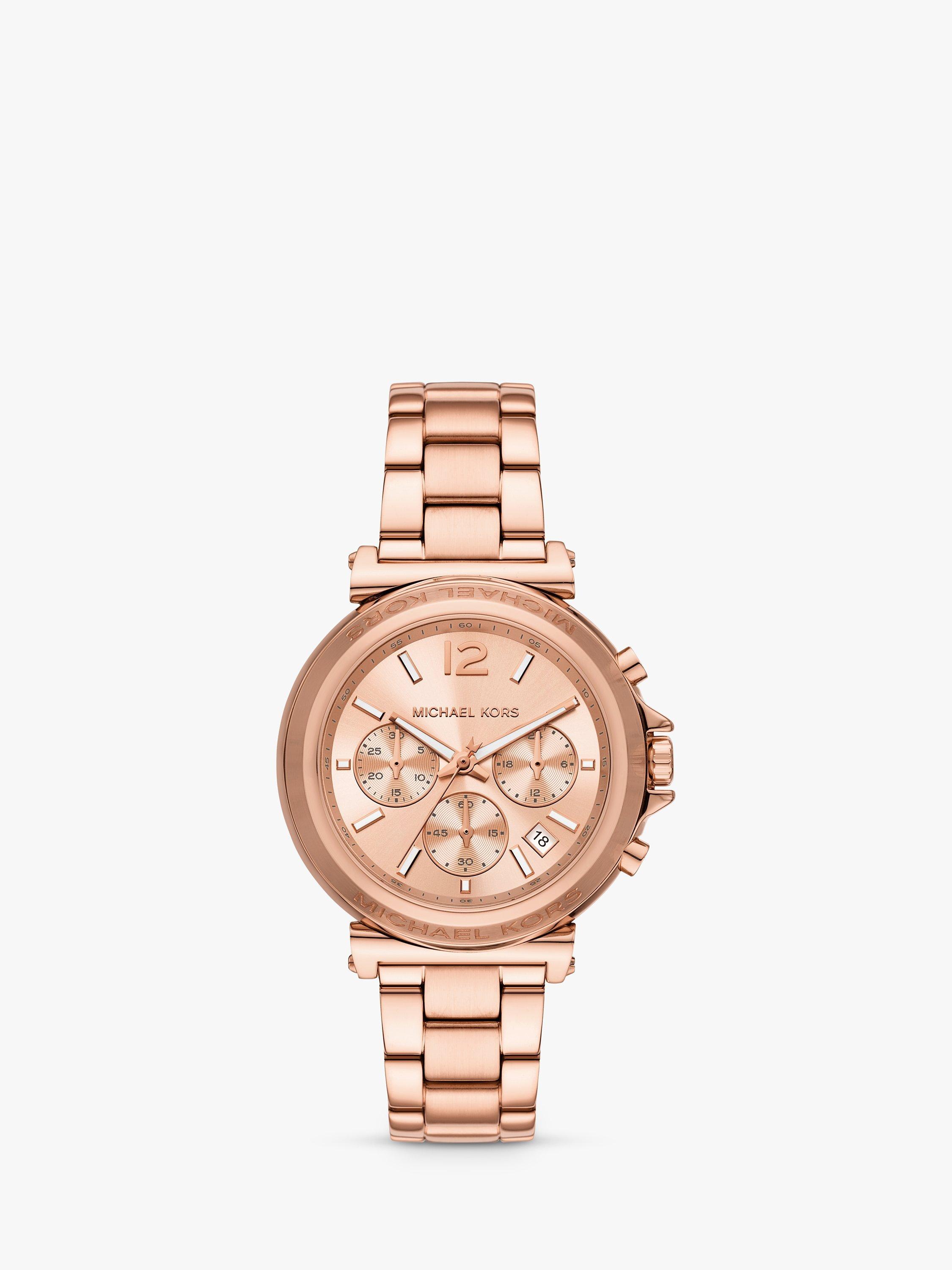 Michael Kors Women s MK7494 Maren Chronograph Bracelet Strap Watch Rose Gold