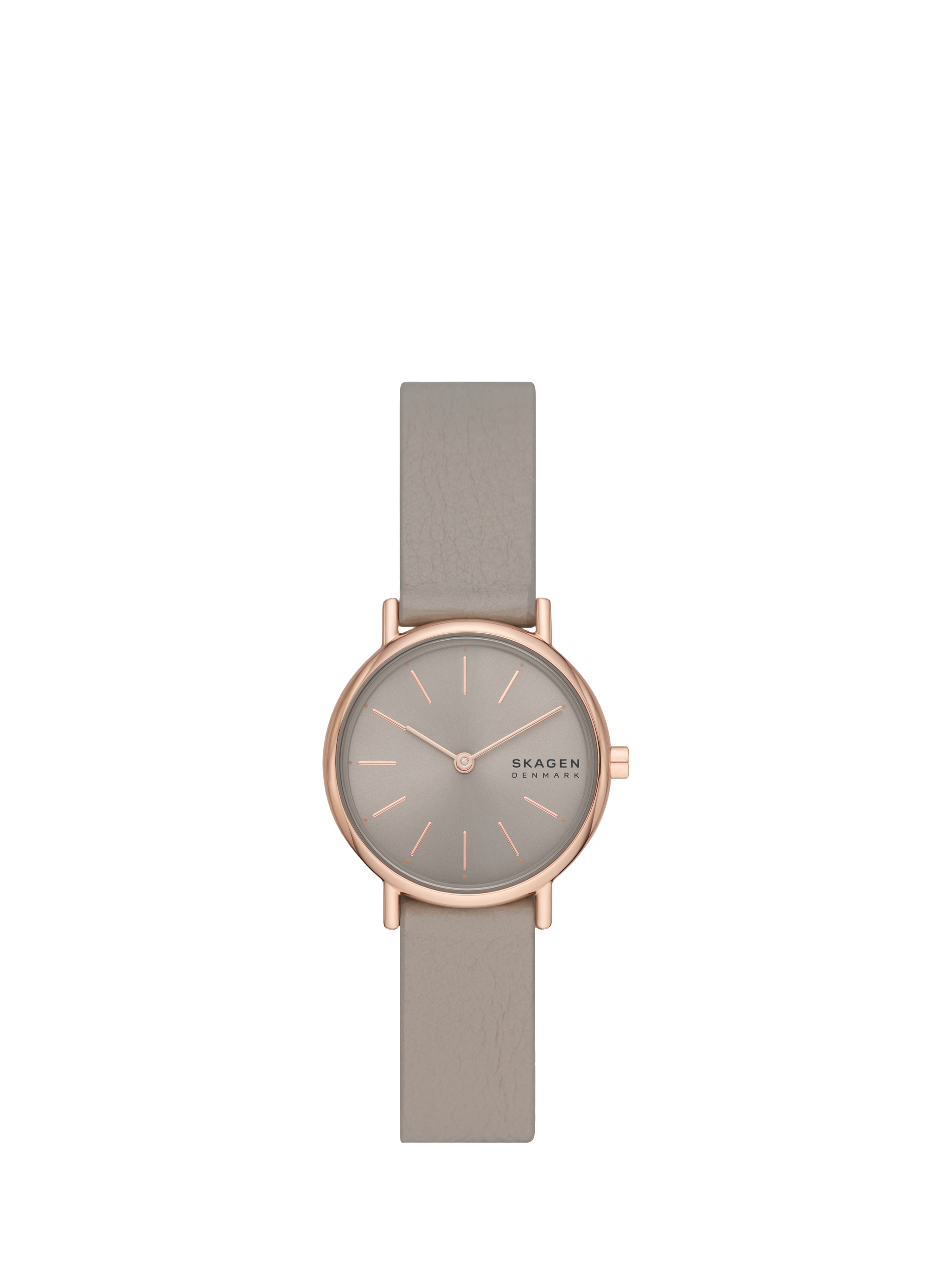 Skagen SKW3060 Women s Signatur Lille Leather Strap Watch Rose Gold Grey