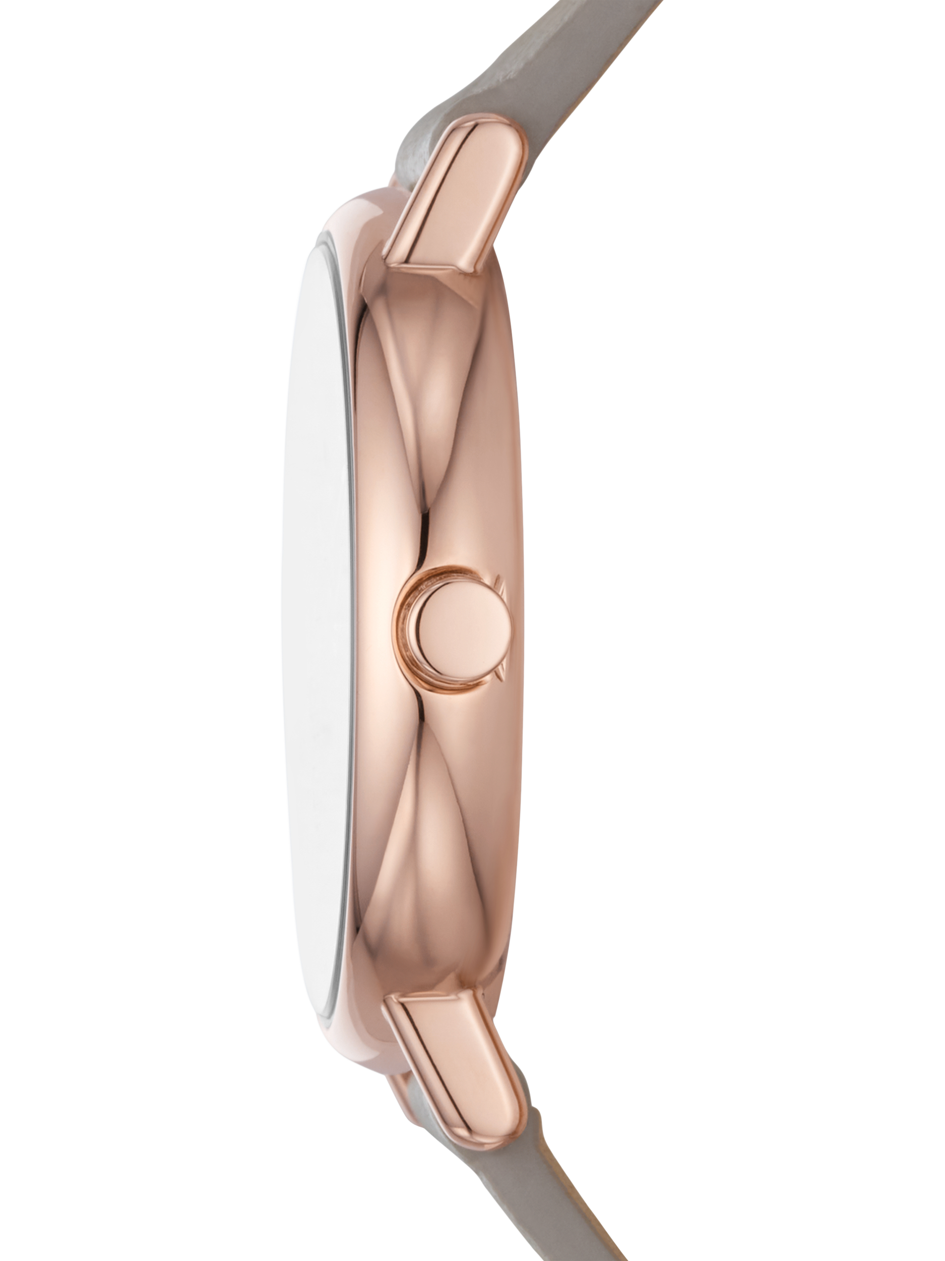 Product image 3 of 5, which shows Skagen SKW3060 Women's Signatur Lille Leather Strap Watch, Rose Gold/Grey