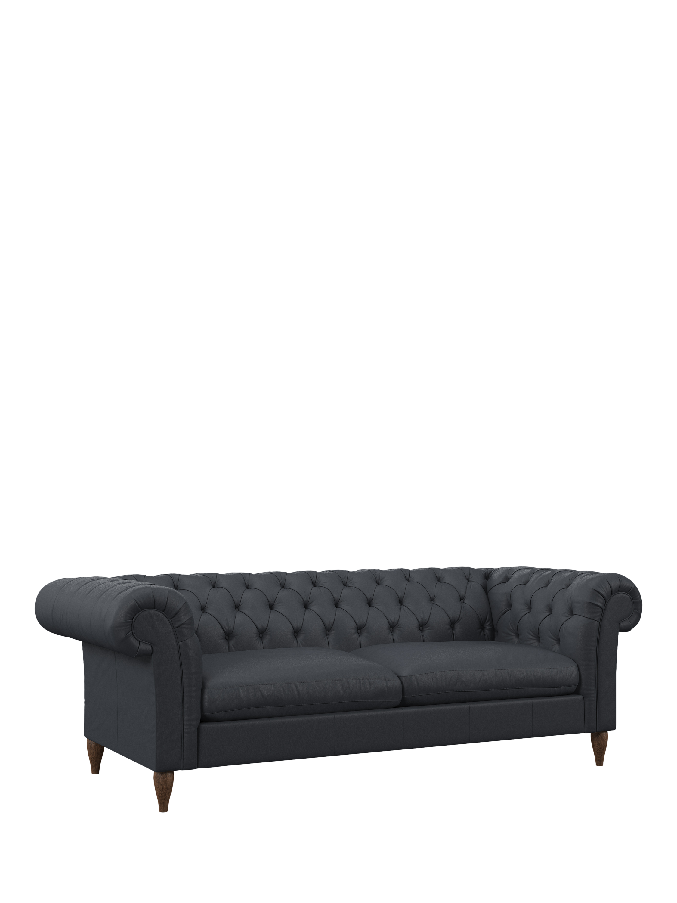 Cromwell Range, John Lewis Cromwell Grand 4 Seater Leather Sofa Bed, Dark Leg, Matt Navy