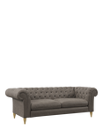 John Lewis Cromwell Grand 4 Seater Leather Sofa, Light Leg, Demetra Grey