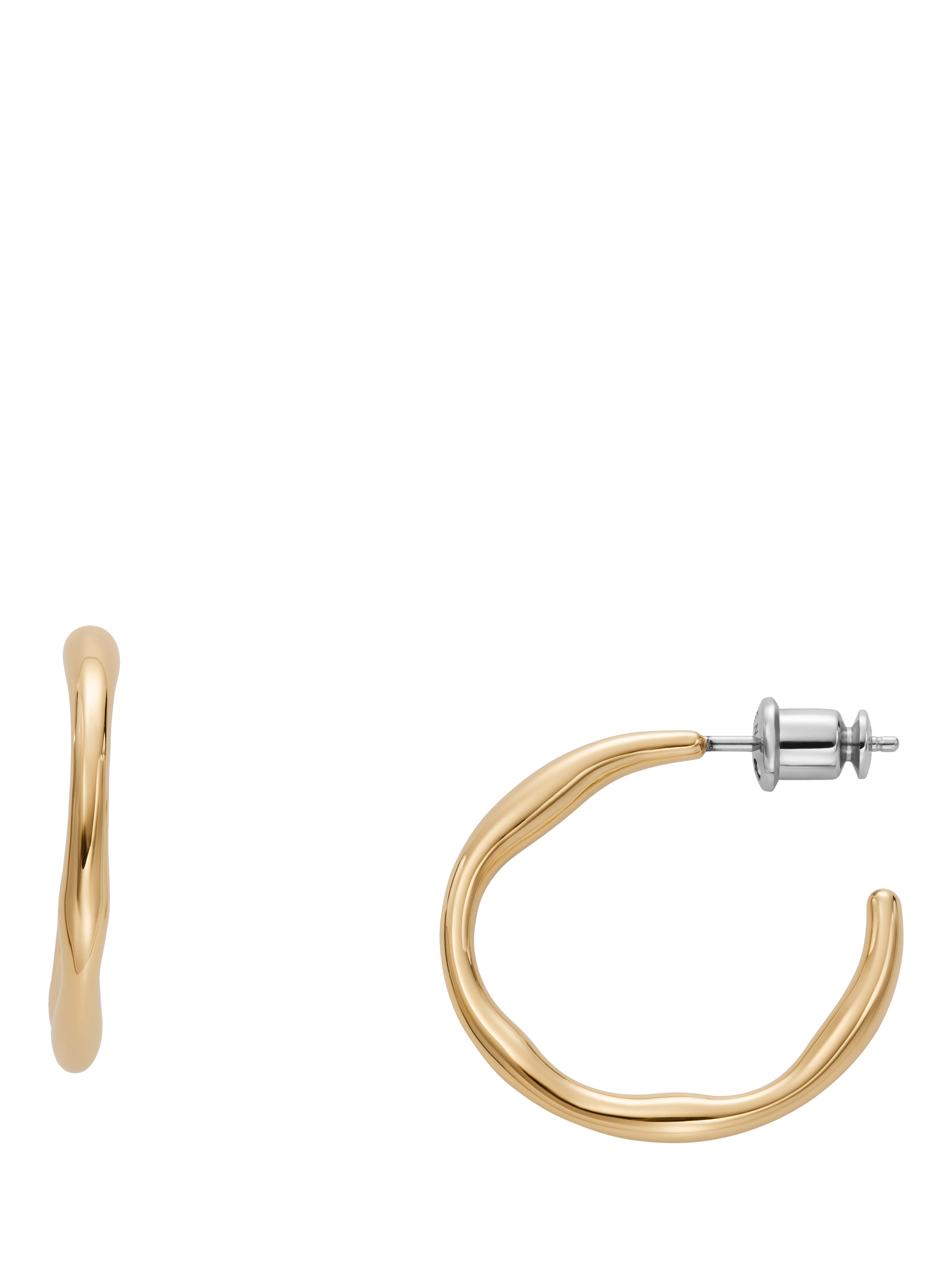 Product image 1 of 3, which shows Skagen Hoop Earrings, Gold