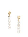 Skagen Pearl Drop Earrings, Gold