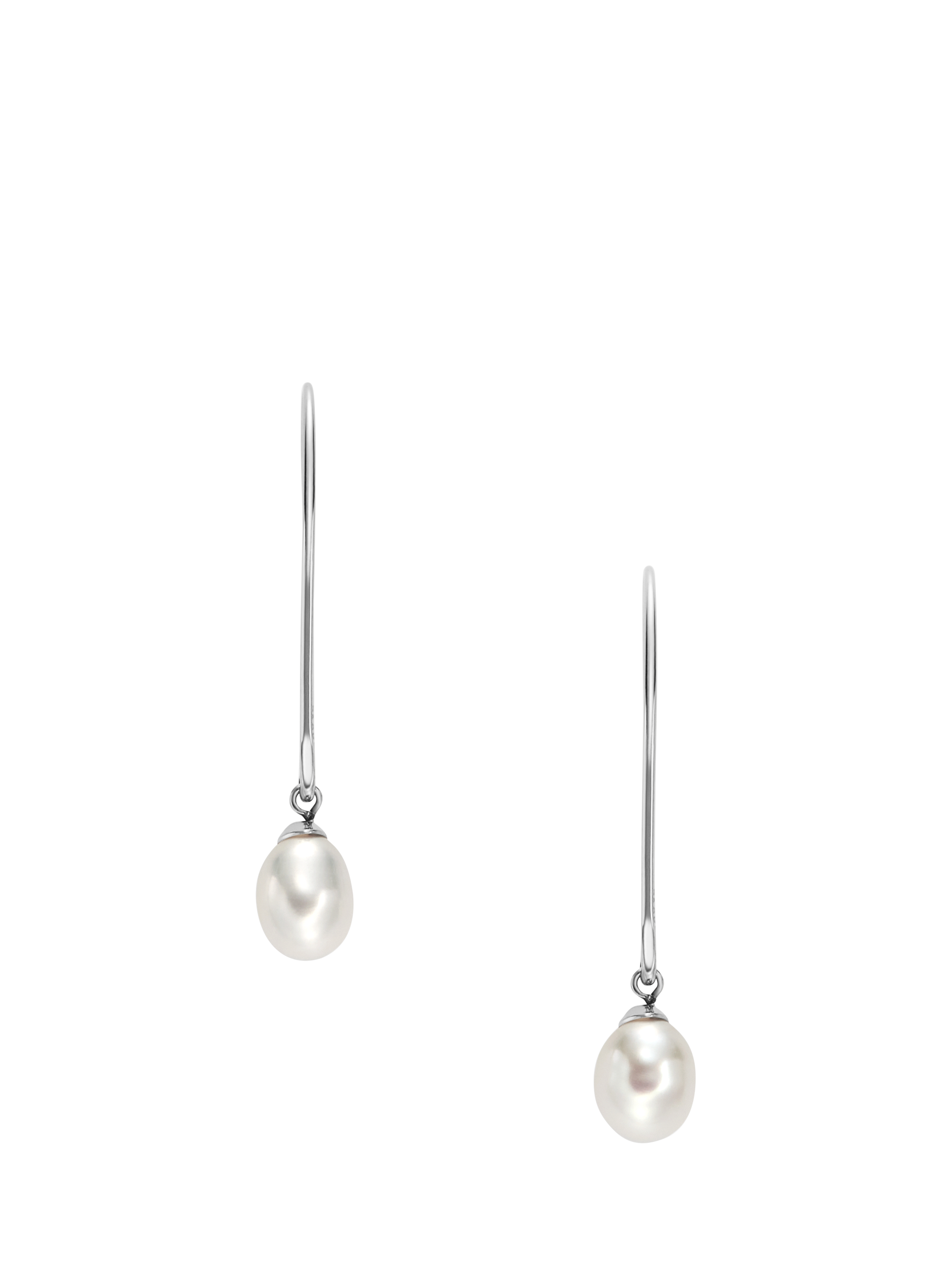 Product image 2 of 2, which shows Skagen Pearl Drop Earrings, Silver