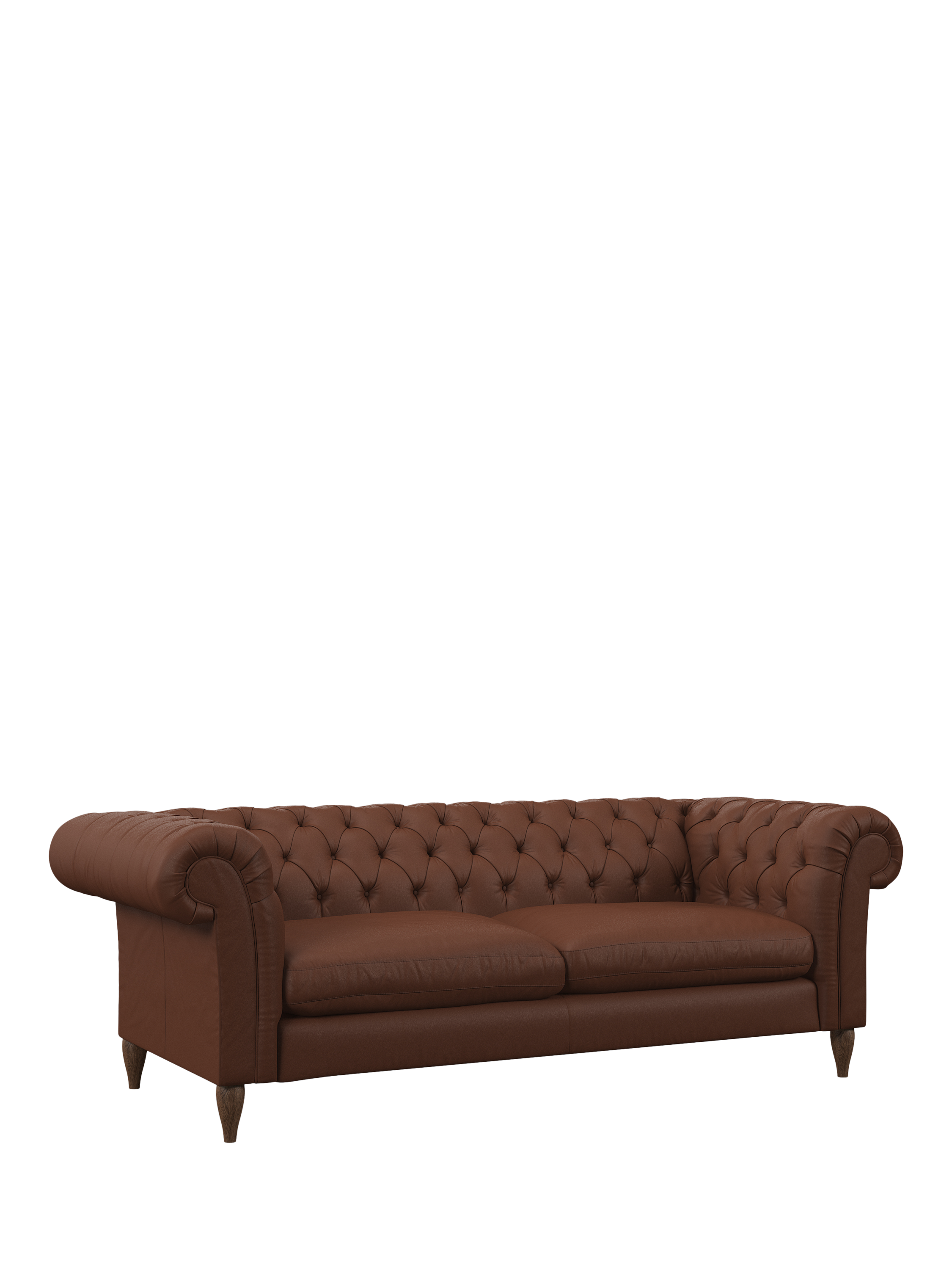 Cromwell Range, John Lewis Cromwell Grand 4 Seater Leather Sofa, Dark Leg, Matt Chestnut