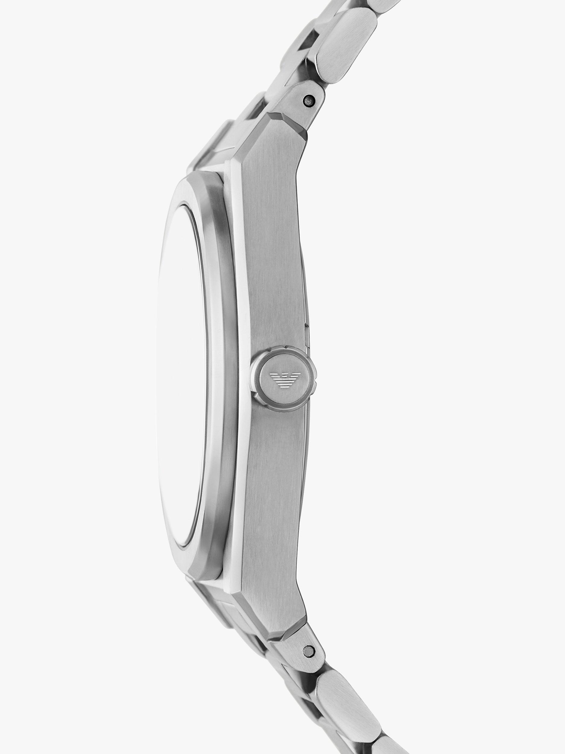 Product image 3 of 5, which shows Emporio Armani Men's Federico Date Bracelet Strap Watch, Silver/Green AR11621