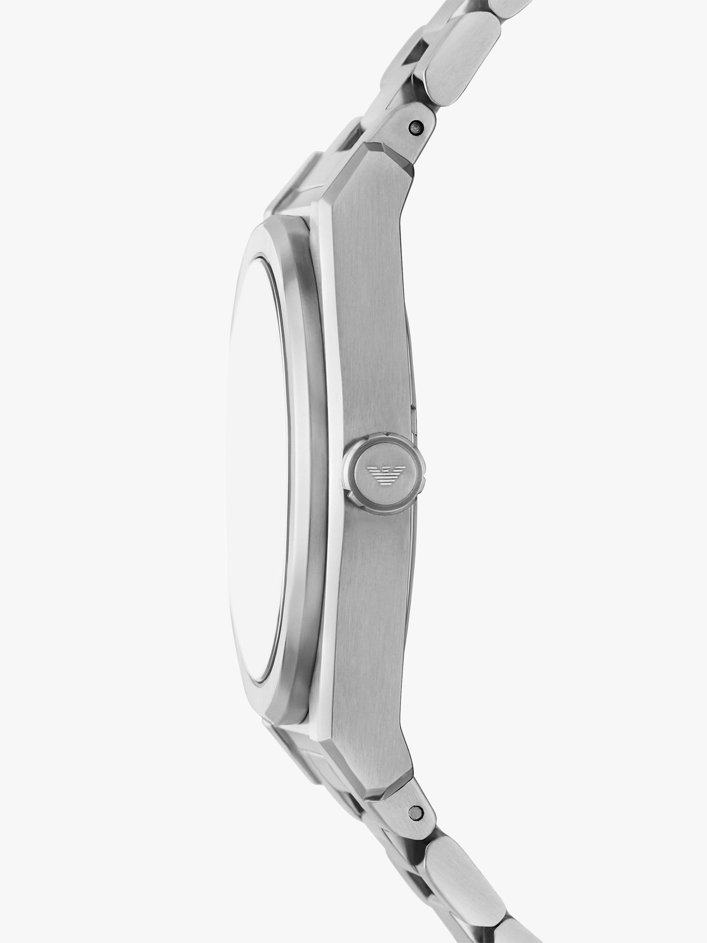 Product image 3 of 5, which shows Emporio Armani Men's Federico Date Bracelet Strap Watch, Silver/Black AR11622