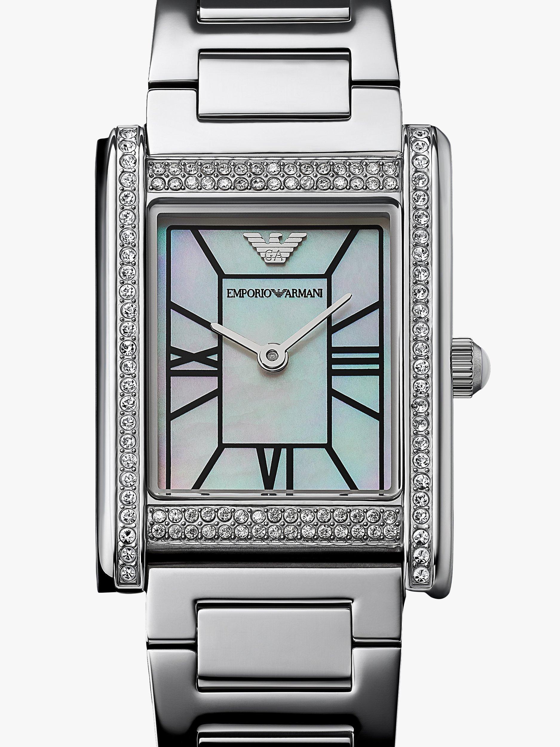 Product image 2 of 7, which shows Emporio Armani AR11625 Women's Genni Crystal Bracelet Strap Watch, Silver