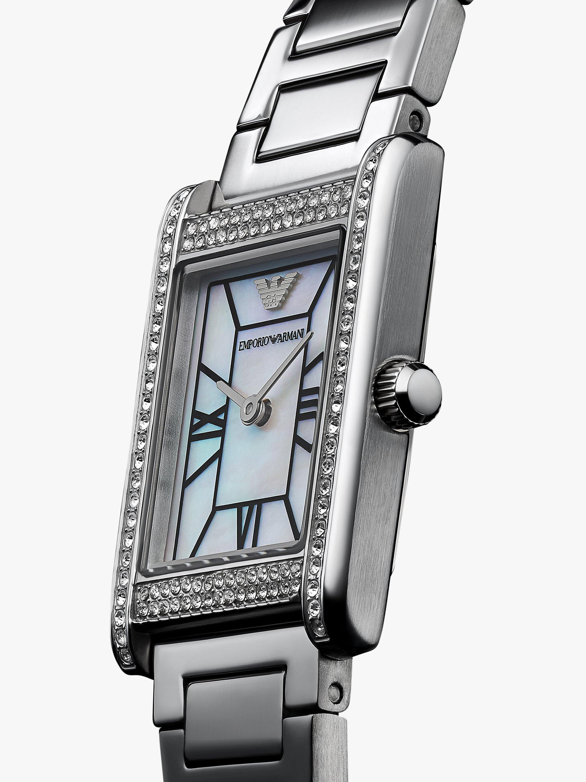 Product image 3 of 7, which shows Emporio Armani AR11625 Women's Genni Crystal Bracelet Strap Watch, Silver