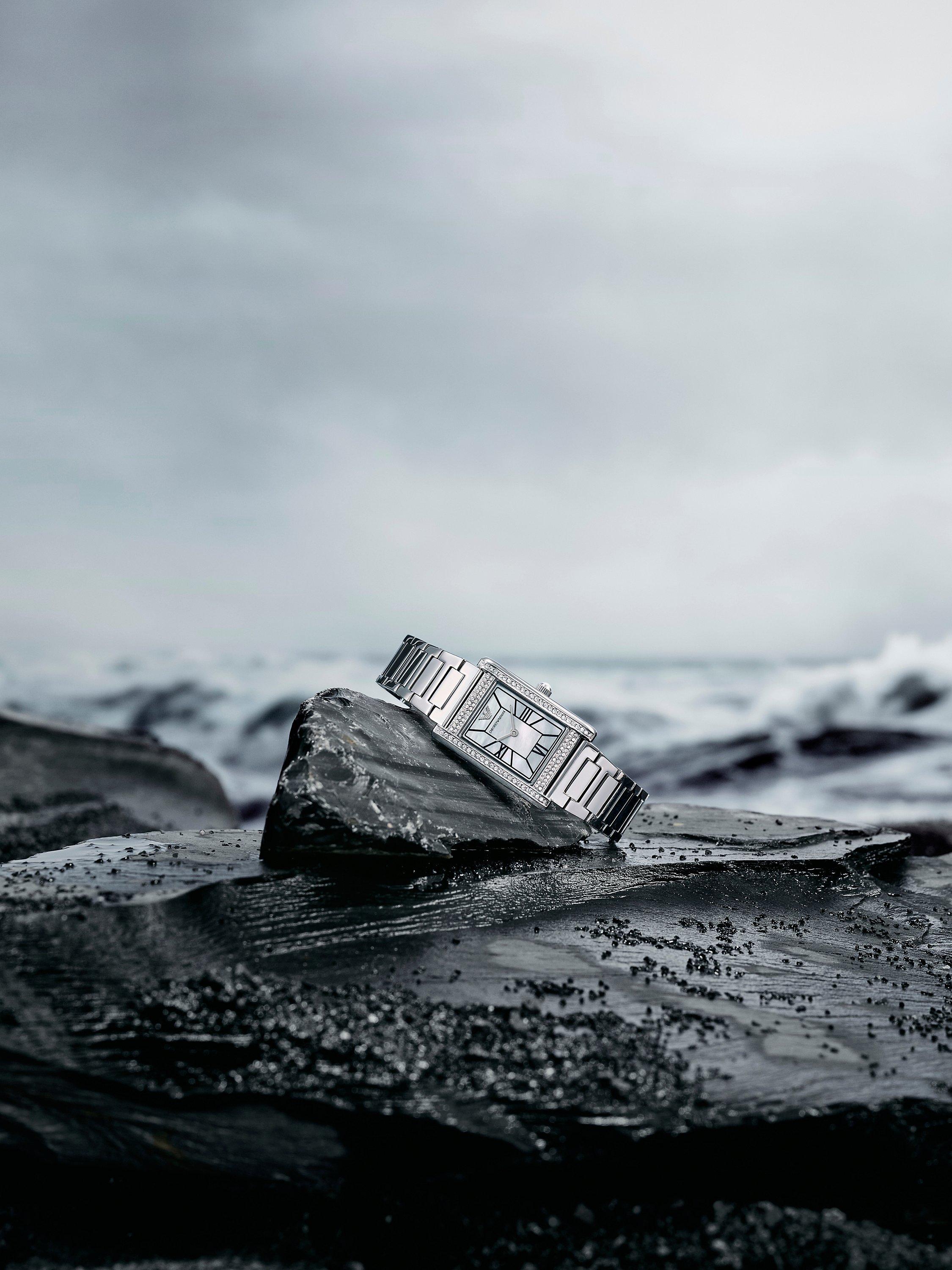 Product image 4 of 7, which shows Emporio Armani AR11625 Women's Genni Crystal Bracelet Strap Watch, Silver