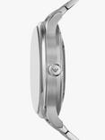 Emporio Armani Men's Automatic Date Bracelet Strap Watch, Eggshell/Silver