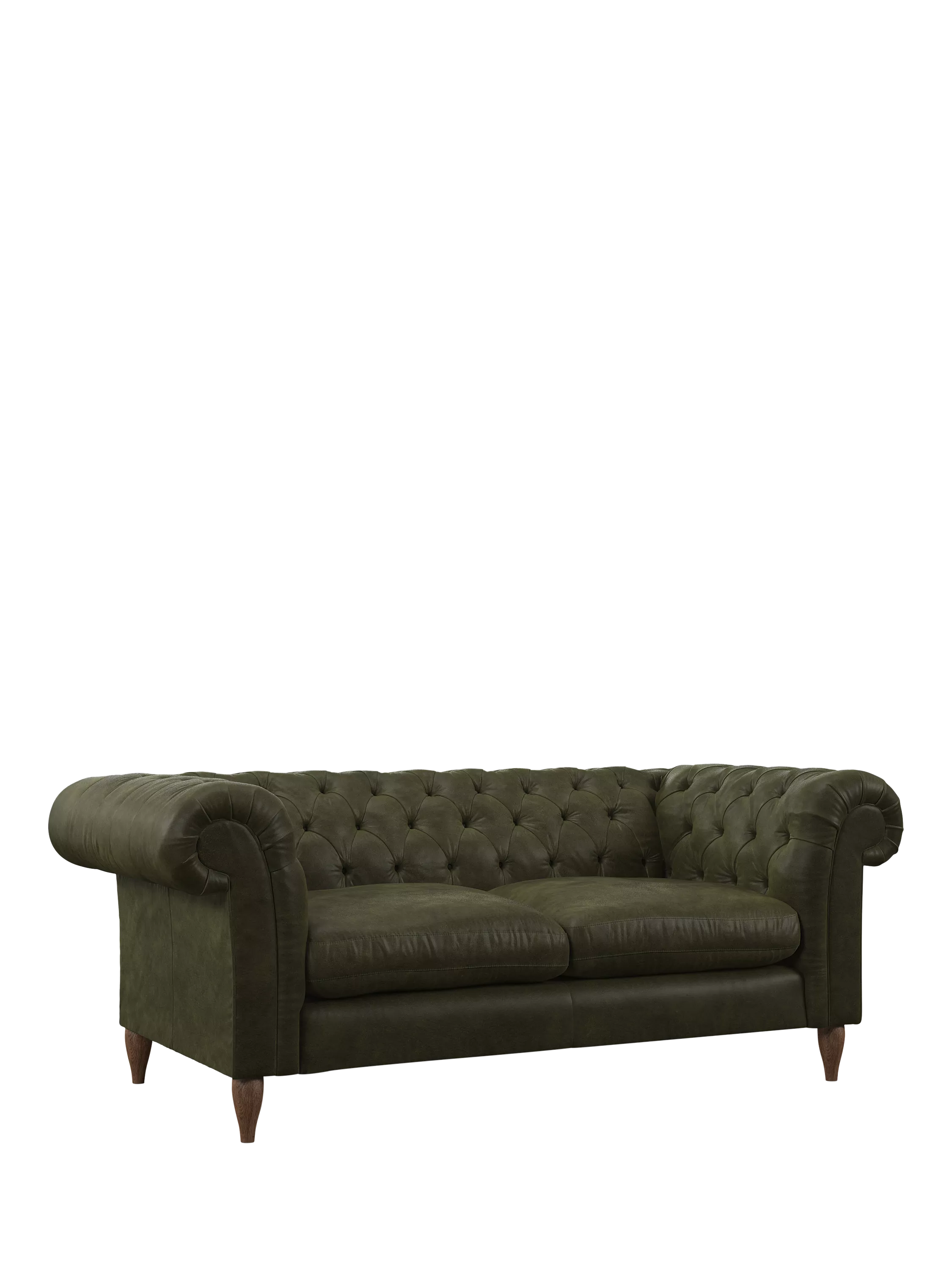 John Lewis Cromwell Large 3 Seater Leather Sofa, Dark Leg