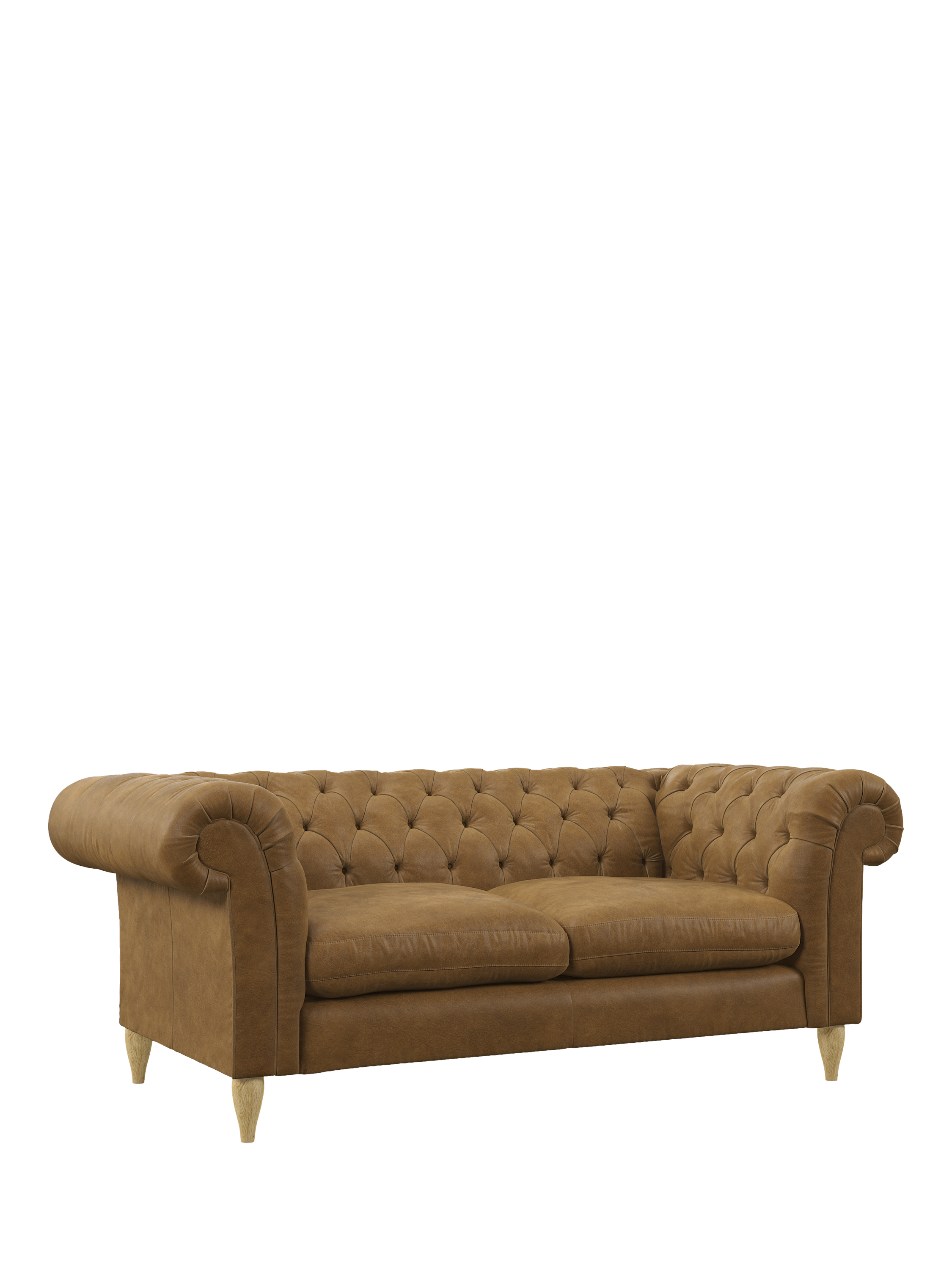 Cromwell Range, John Lewis Cromwell Large 3 Seater Leather Sofa, Light Leg, Demetra Light Tan