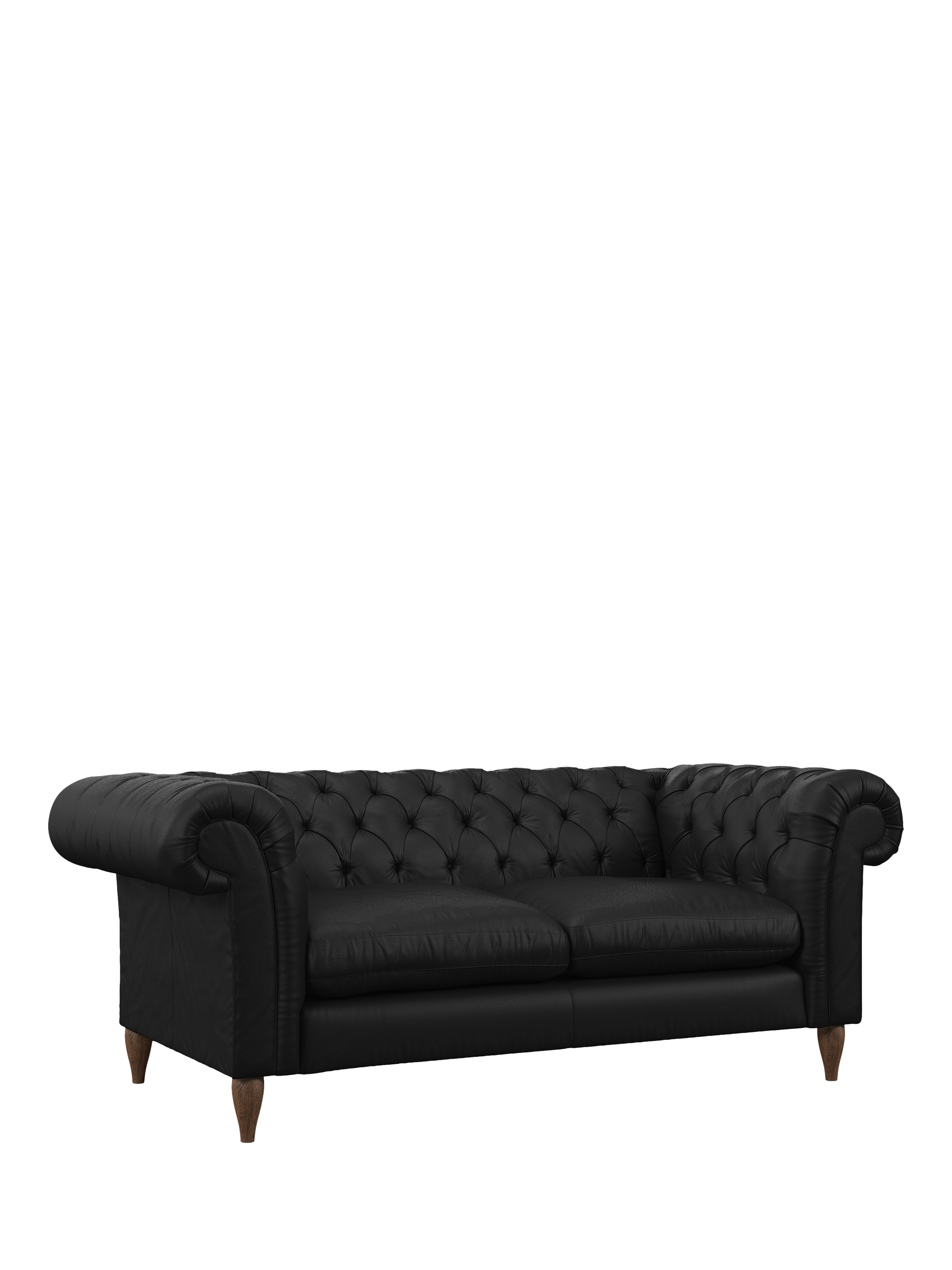 Cromwell Range, John Lewis Cromwell Large 3 Seater Leather Sofa, Dark Leg, Matt Black