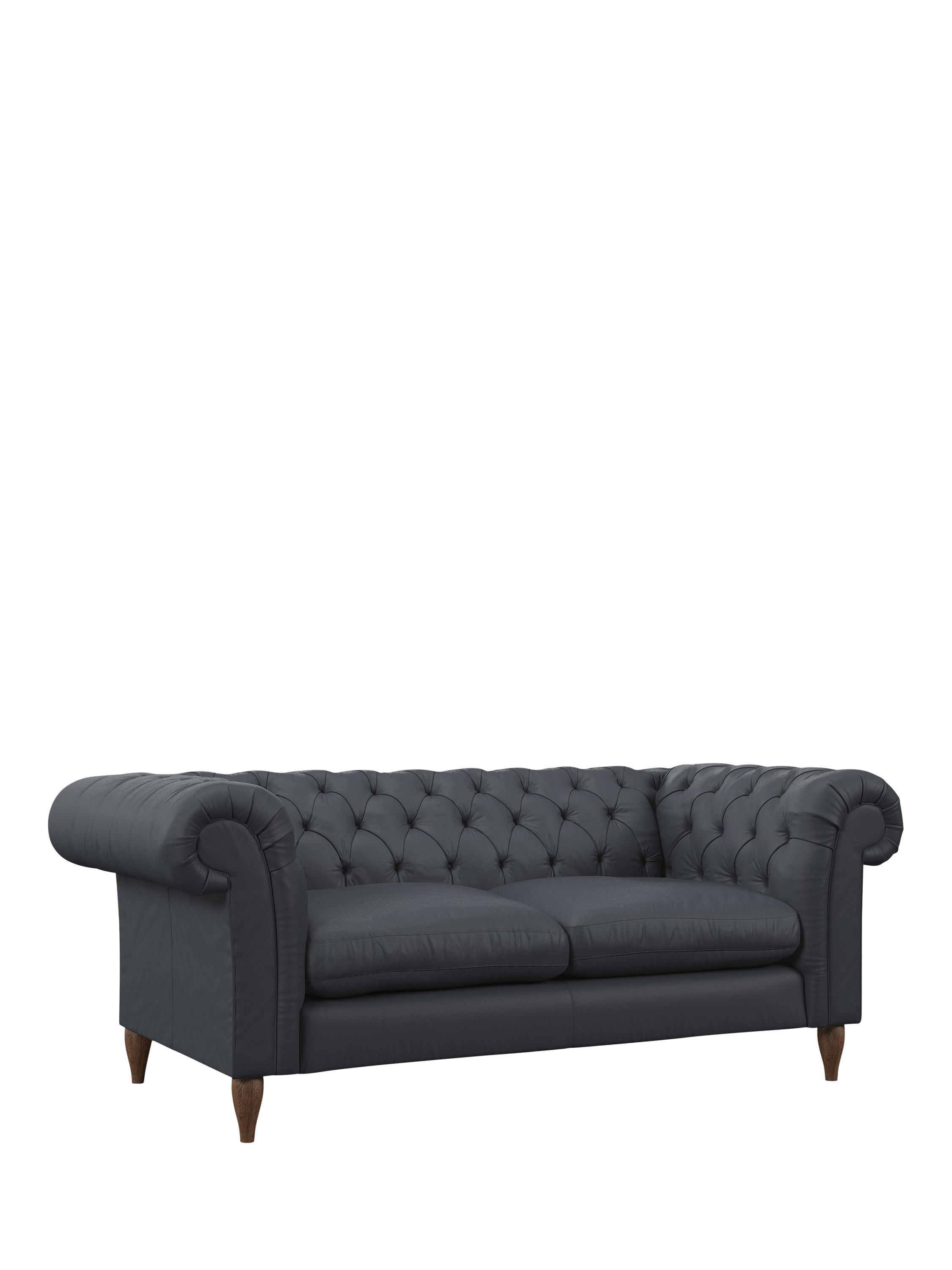 Cromwell Range, John Lewis Cromwell Large 3 Seater Leather Sofa, Dark Leg, Matt Navy