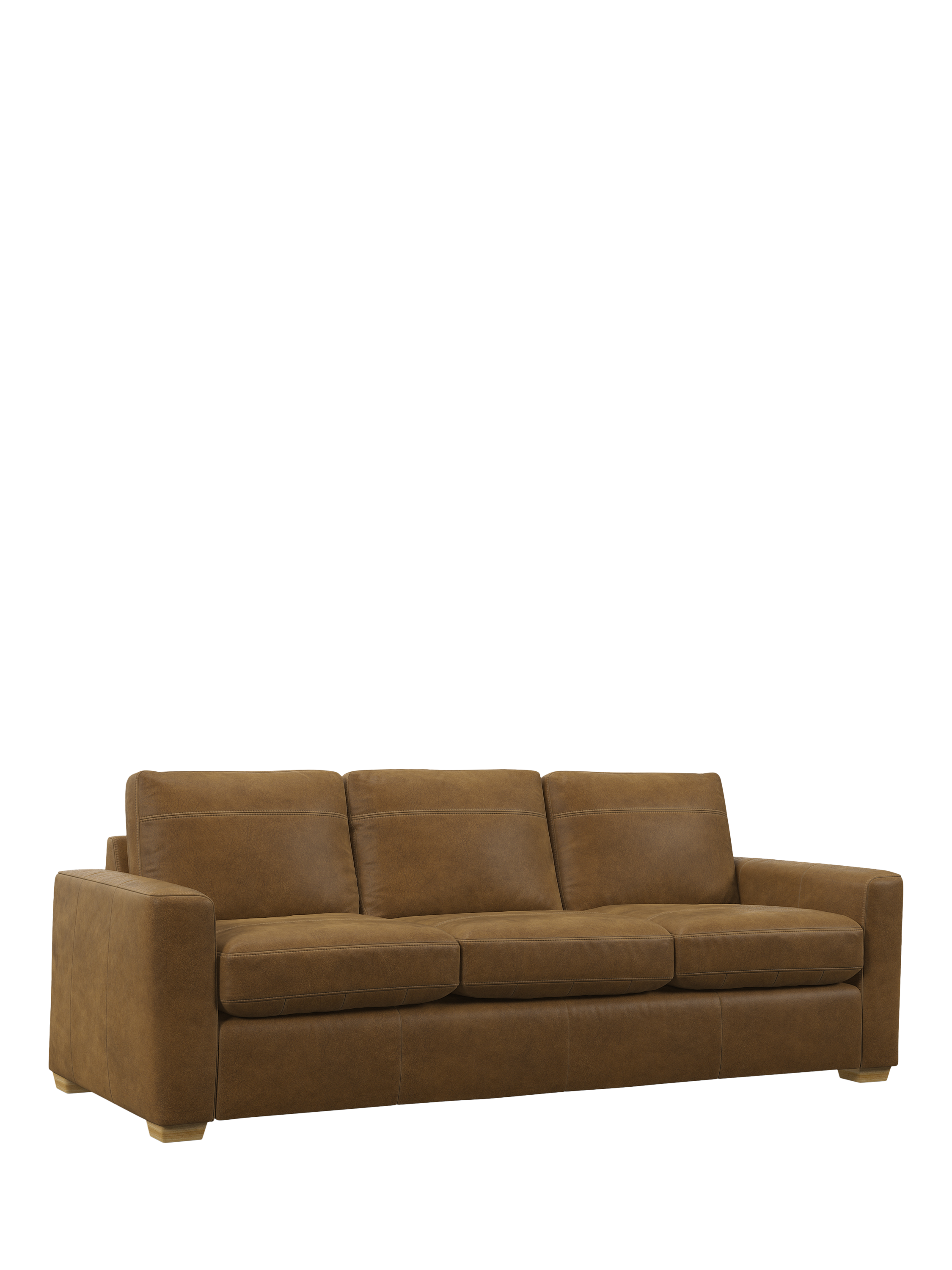 Oliver Range, John Lewis Oliver Grand 4 Seater Leather Sofa, Light Leg