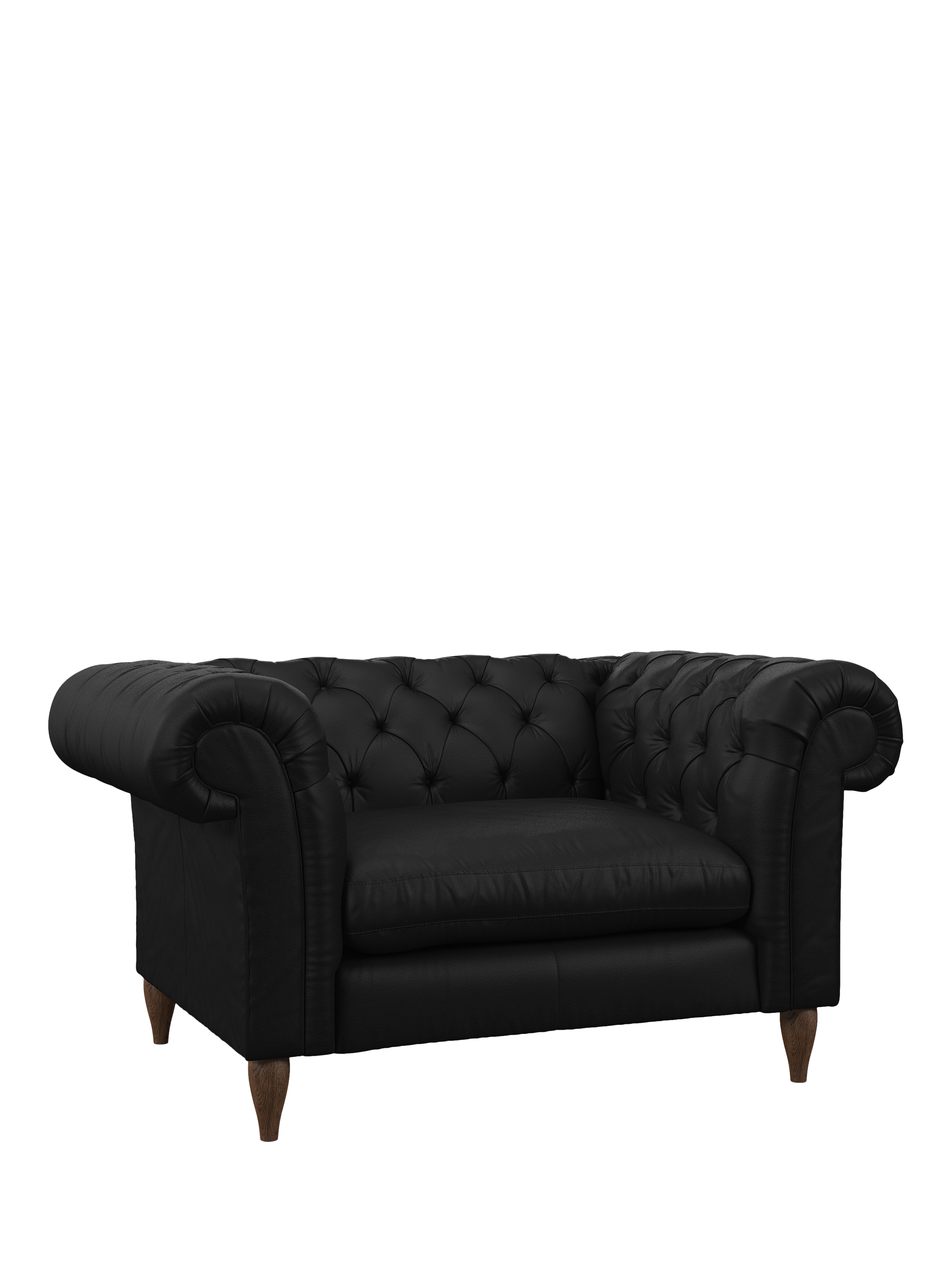 Cromwell Range, John Lewis Cromwell Leather Snuggler, Dark Leg, Matt Black