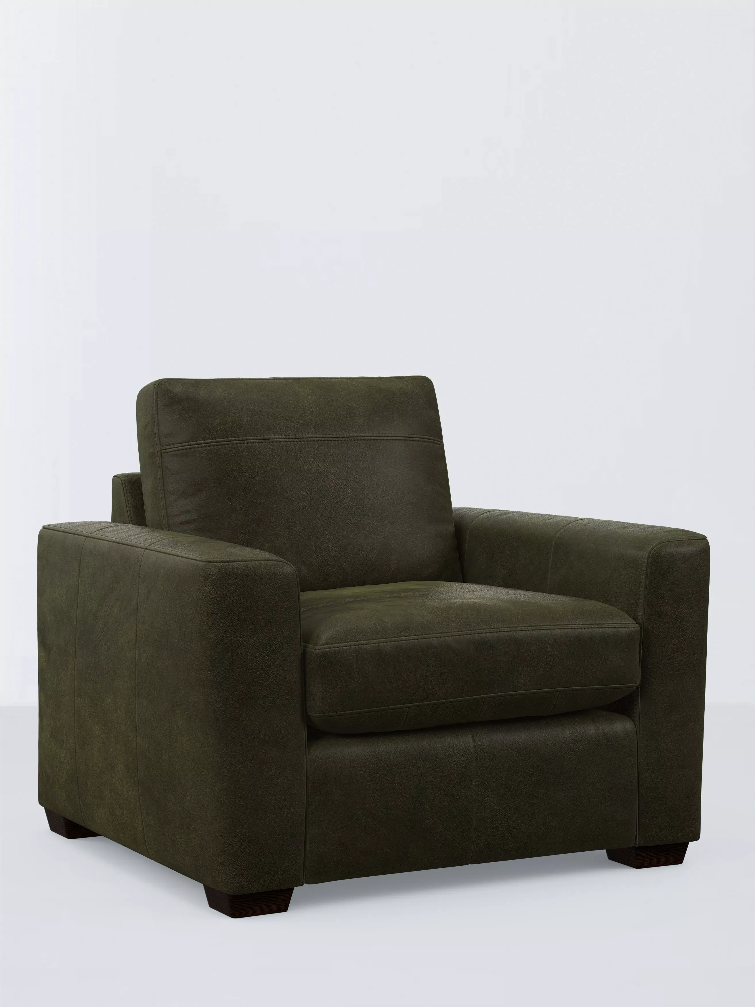 John Lewis Oliver Leather Armchair, Dark Leg