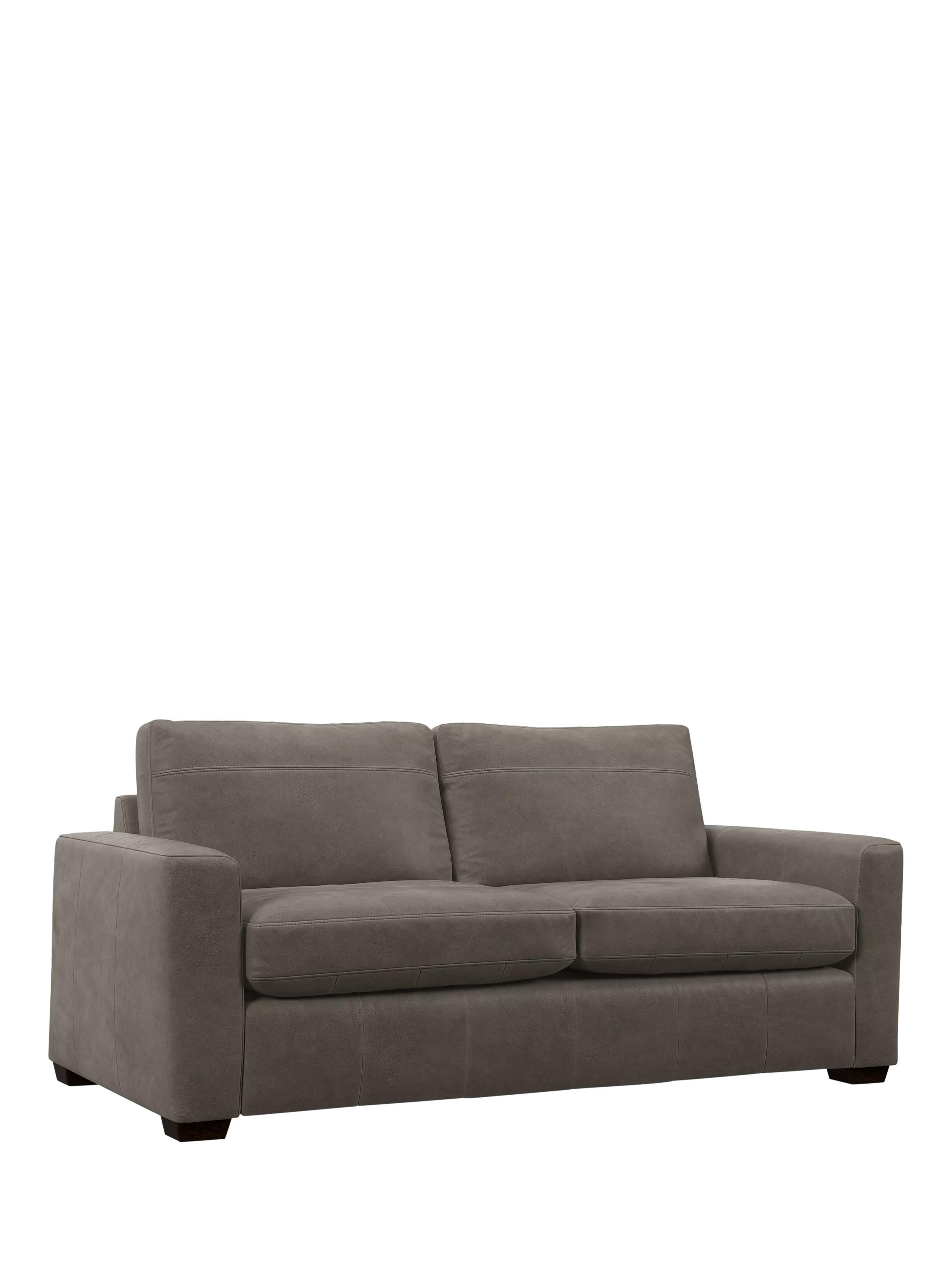 John Lewis Oliver Large 3 Seater Leather Sofa, Dark Leg