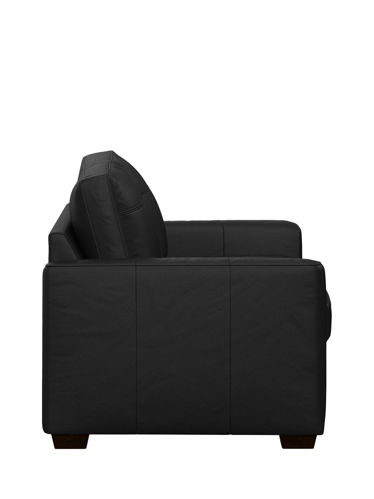 John Lewis Oliver Large 3 Seater Leather Sofa, Dark Leg, Matt Black