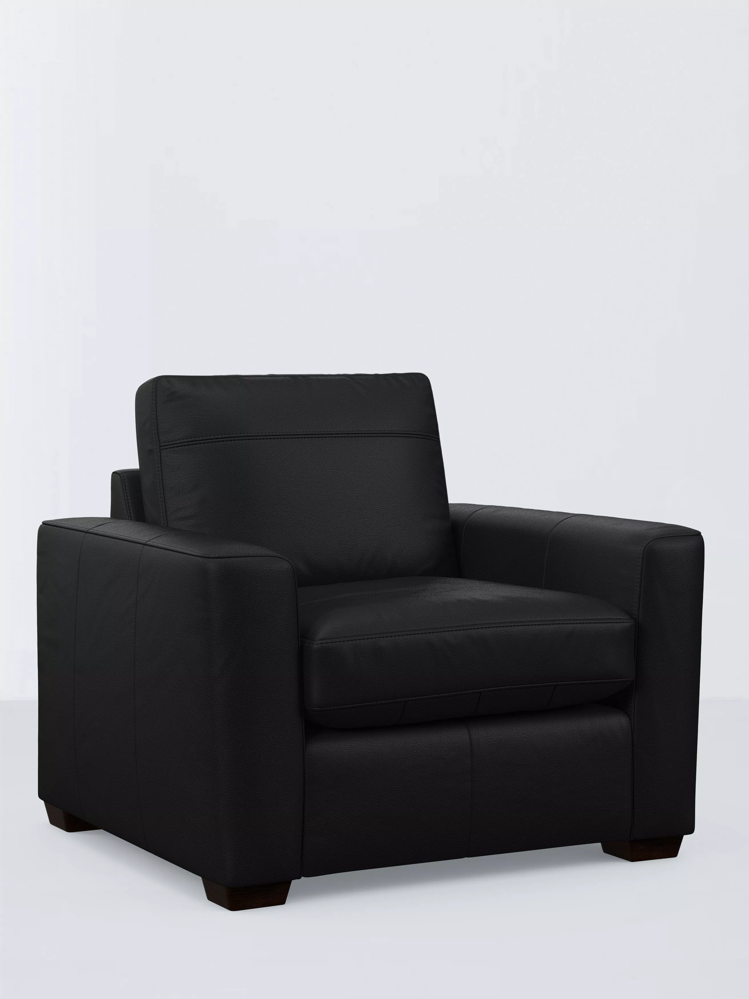 John Lewis Oliver Leather Armchair, Dark Leg