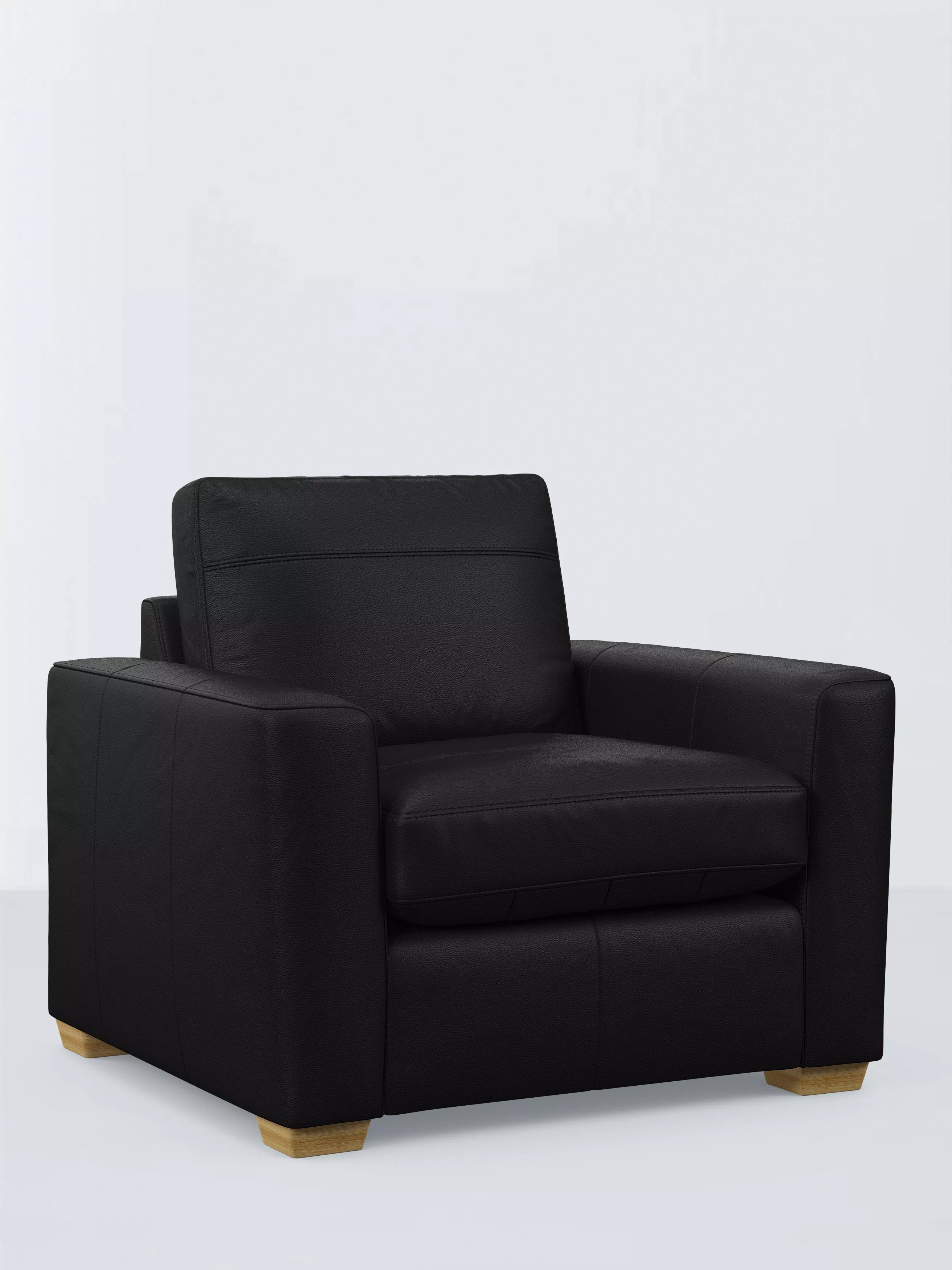 John Lewis Oliver Leather Armchair, Light Leg