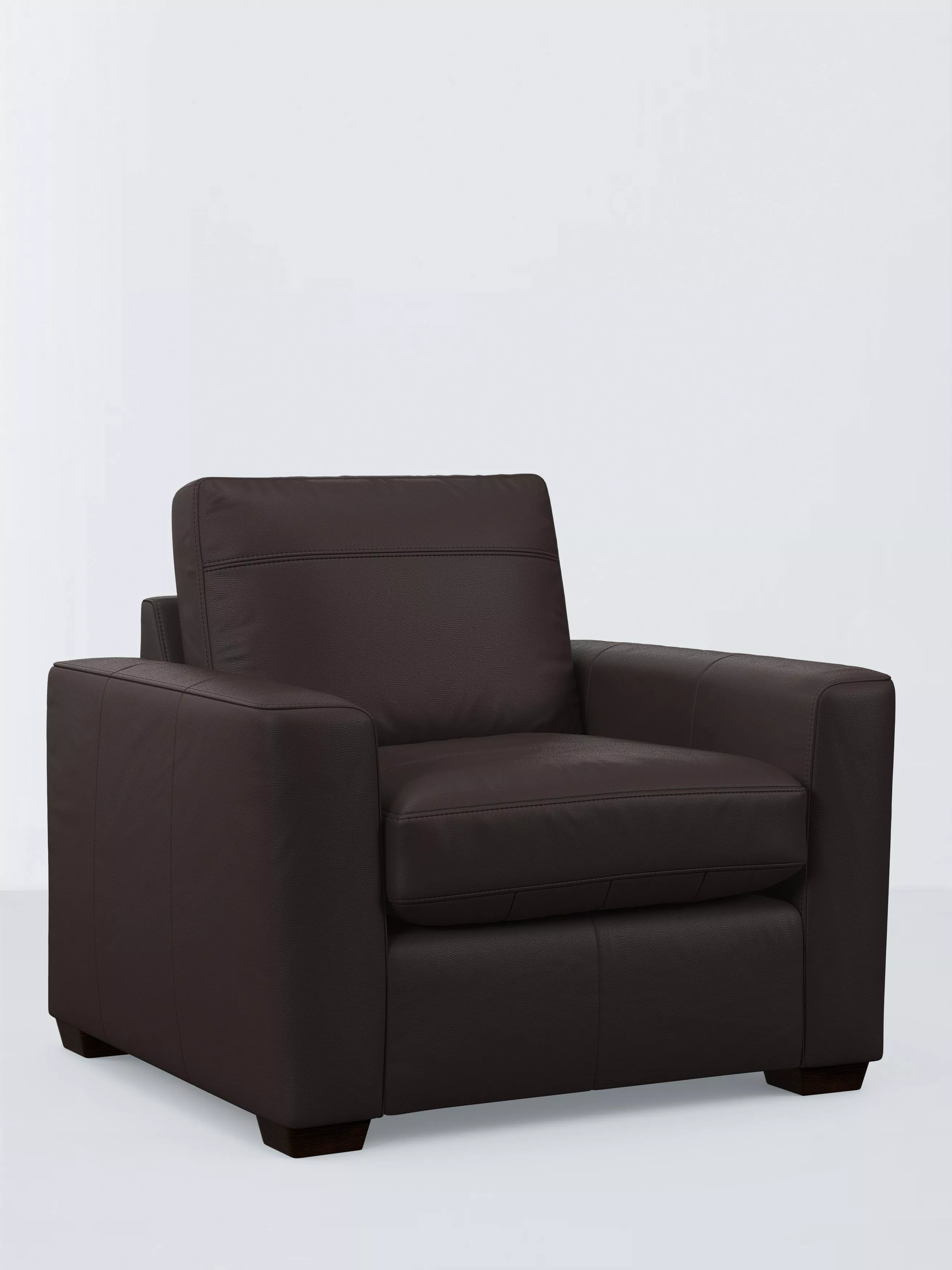 John Lewis Oliver Leather Armchair, Dark Leg